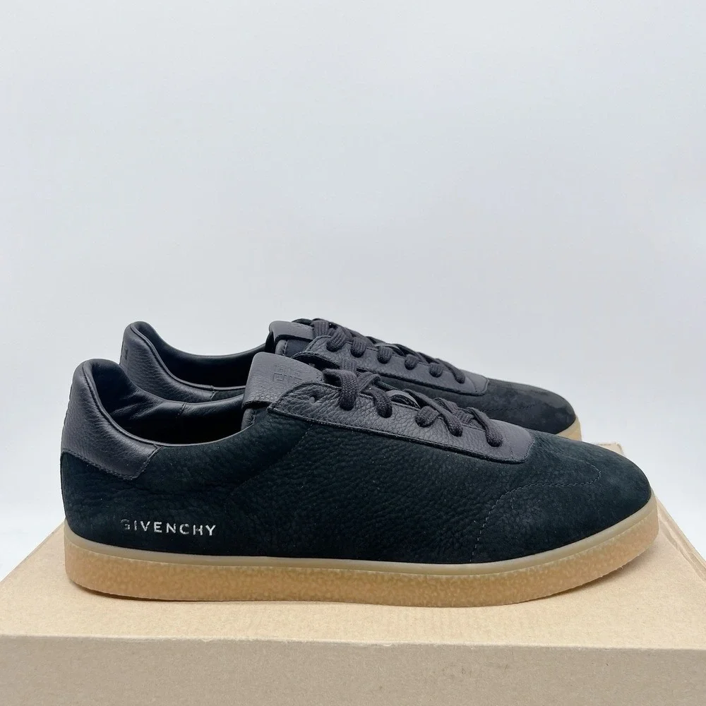 Givenchy Town Men's Designer Fashion Sneakers Black Nubuck Leather EU 43 US 10